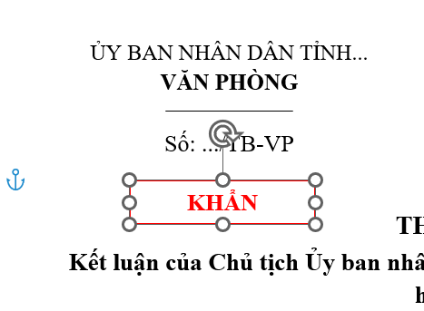 Chèn tiêu đề cơ quan và ô độ khẩn